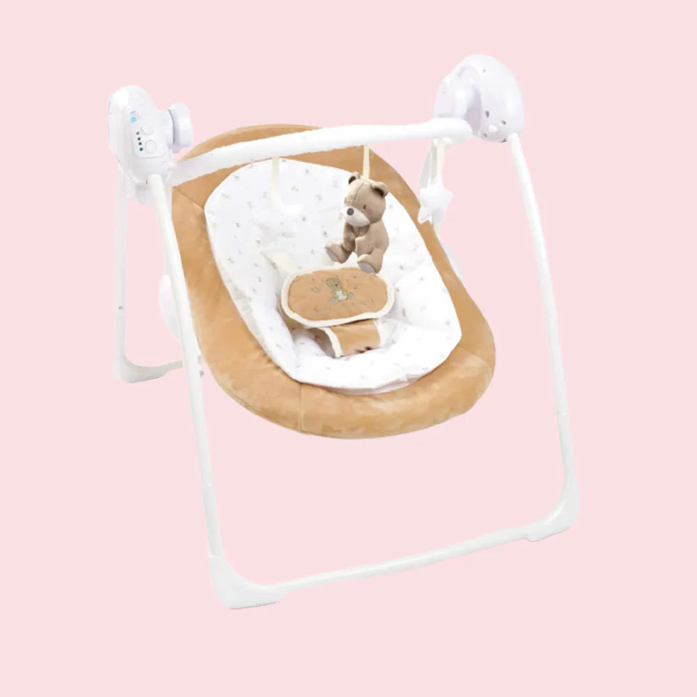 Brown Teddy Bear Baby Swing