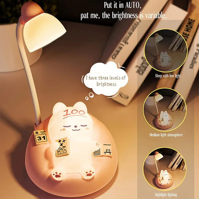 Soft Cat Night Light, Bedroom Bed USB Charging Table Light, 3 Levels Of Brightness Adjustment Pat Lamp