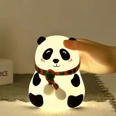 Panda Night Lights, 7 Colors Changing, Rechargeable Silicone Lamps, Modern Design, Portable Room Decor