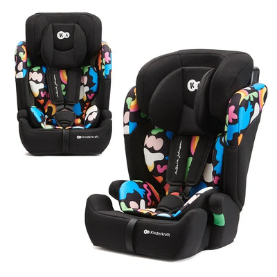 Toddler Car seat COMFORT UP i-Size - Black, Pink, Gray, Green. Happy Shapes