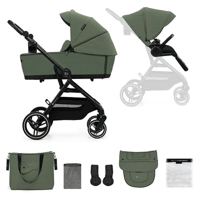 Complete Comfort Pushchair 2in1 YOXI - Beige, Black, Green