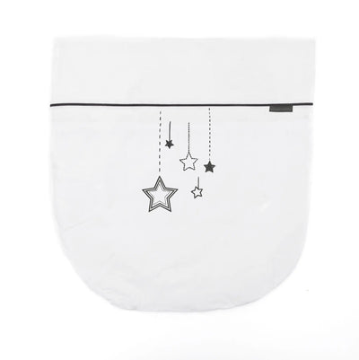 White Wish Upon A Star Palm Moses Basket with Folding Stand Natural/White