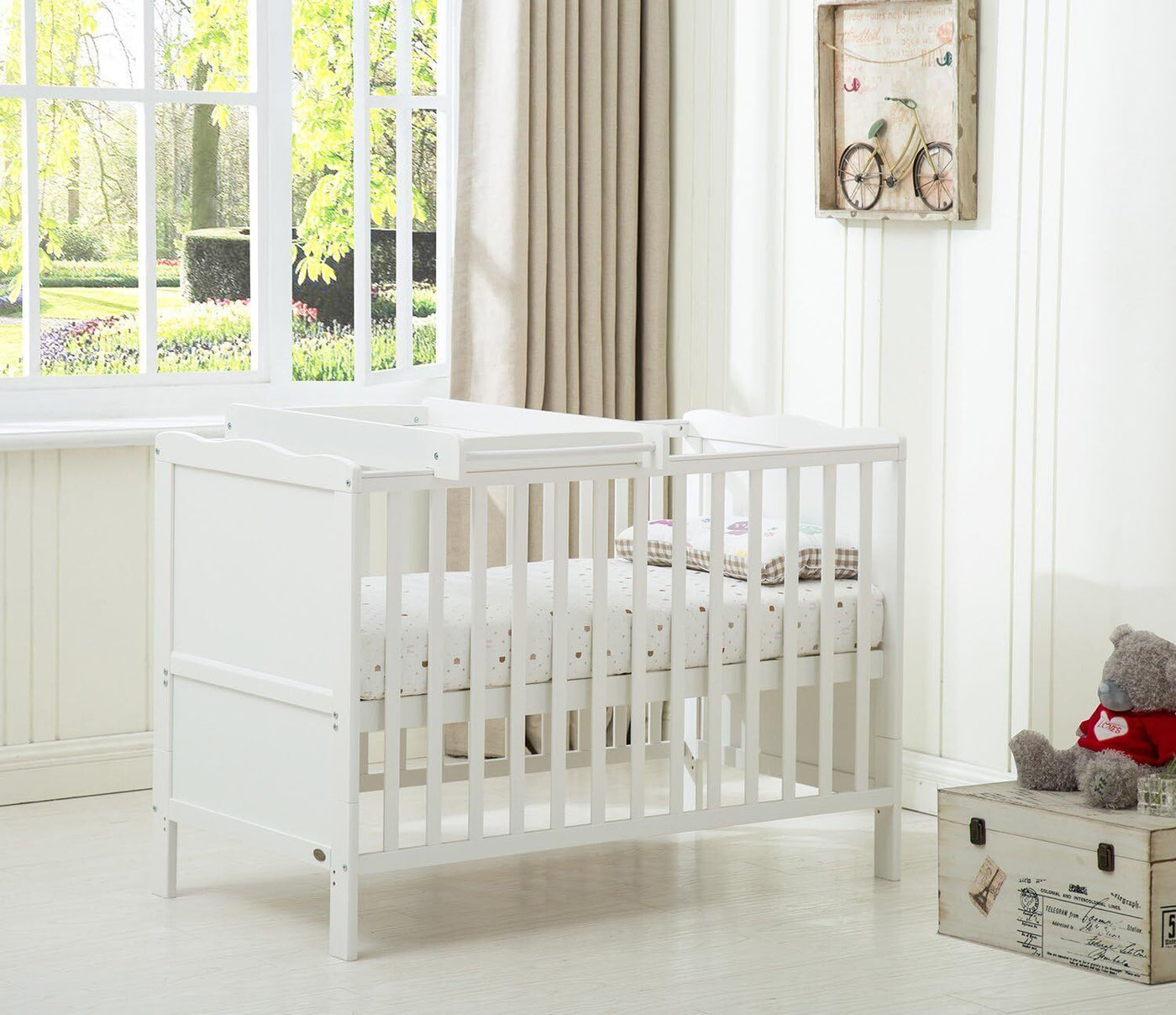 Baby Cot Bed Wooden with top changer and Water Repellent Mattress