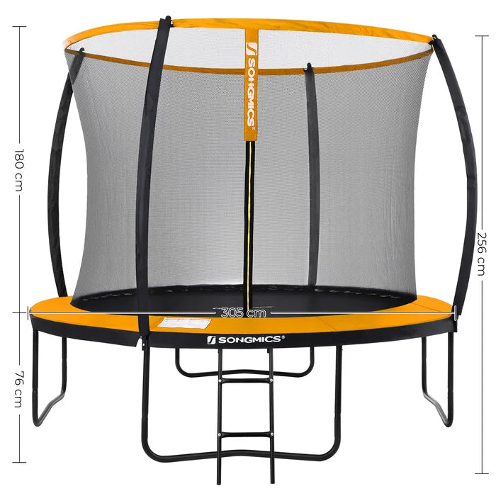 Outdoor Fun 10' Backyard: Above Ground with Safety Enclosur Trampoline - Orange