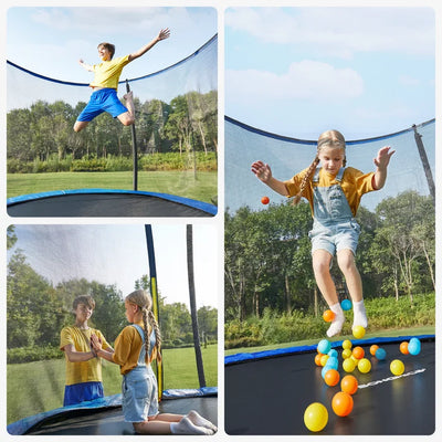 Outdoor Fun 10' Round Trampoline with Safety Enclosure - Blue