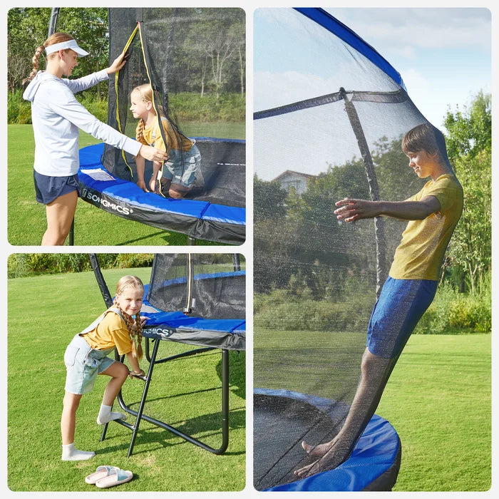 Outdoor Fun 10' Round Trampoline with Safety Enclosure - Blue