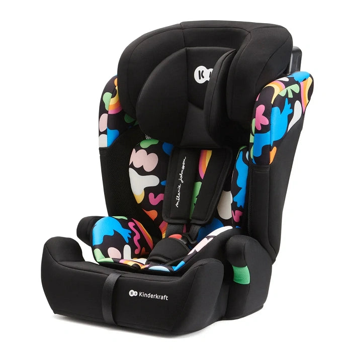 Toddler Car seat COMFORT UP i-Size - Black, Pink, Gray, Green. Happy Shapes