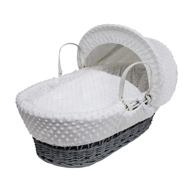 Baby Dimple Wicker Moses Grey Basket - Pink, Blue, Cream