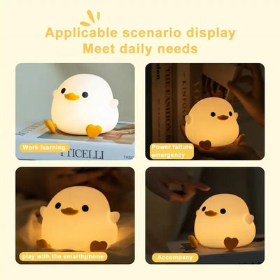 Beautiful Soothing Silicone Night Light, Duckling Light For Bedroom Sleeping Night Light Cartoon, Atmospheric Eye Protection Dormitory Bedroom Night Light