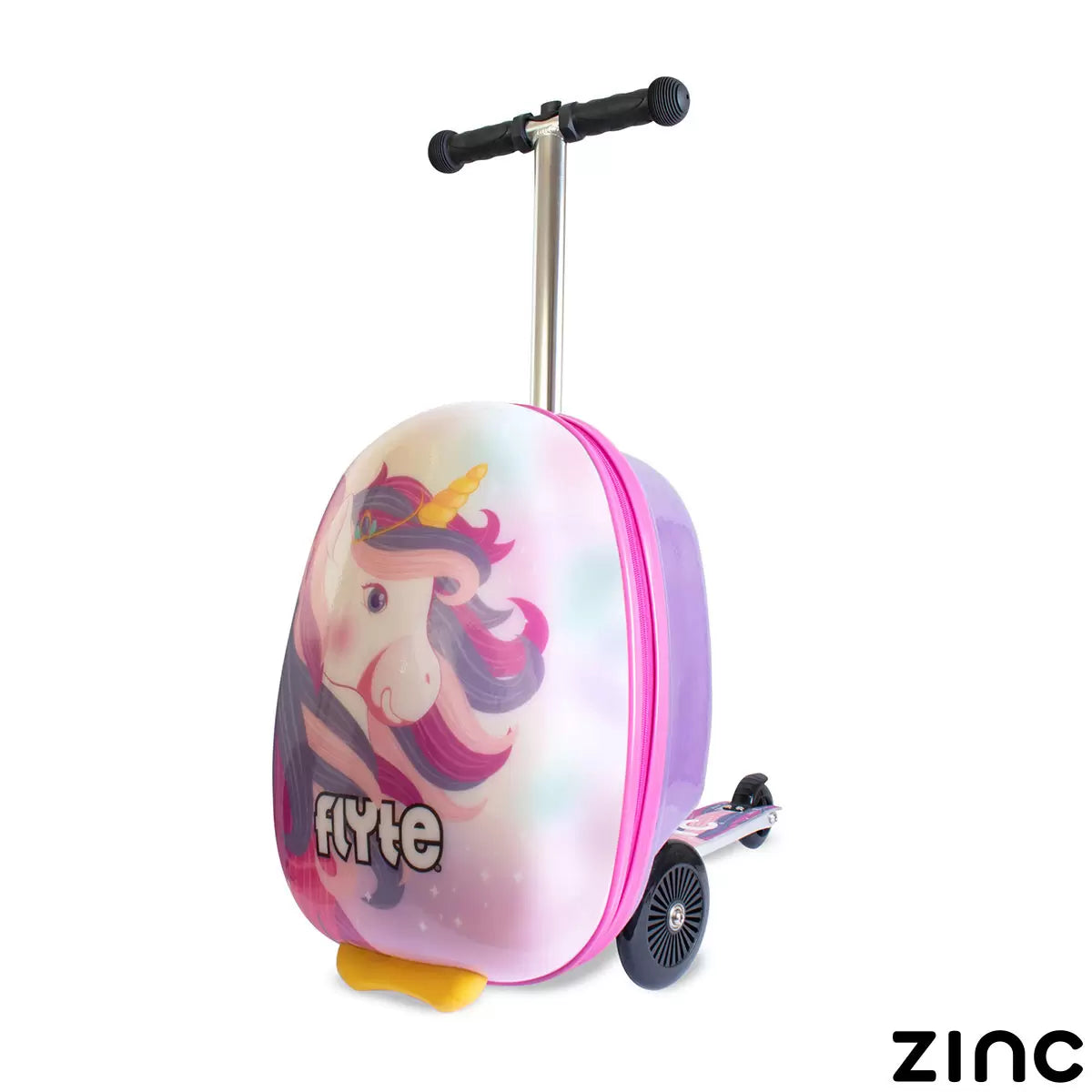 Turns Travel into Adventure Midi 18" Scooter Suitcase, Luna the Unicorn - Pink/White