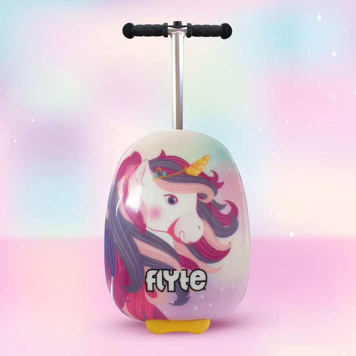 Turns Travel into Adventure Midi 18" Scooter Suitcase, Luna the Unicorn - Pink/White