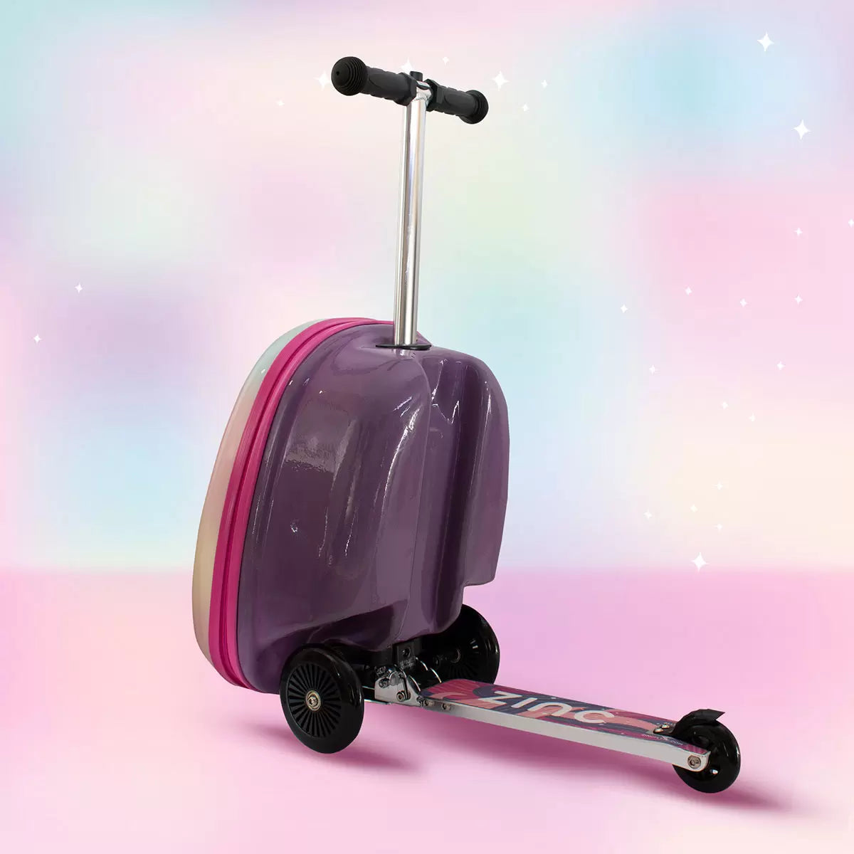 Turns Travel into Adventure Midi 18" Scooter Suitcase, Luna the Unicorn - Pink/White