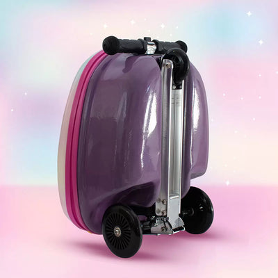 Turns Travel into Adventure Midi 18" Scooter Suitcase, Luna the Unicorn - Pink/White