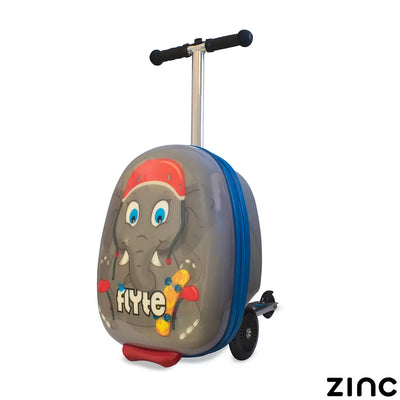 Turns Travel into Adventure Midi 18" Scooter Suitcase, Eddie the Elephant - Grey/Blue