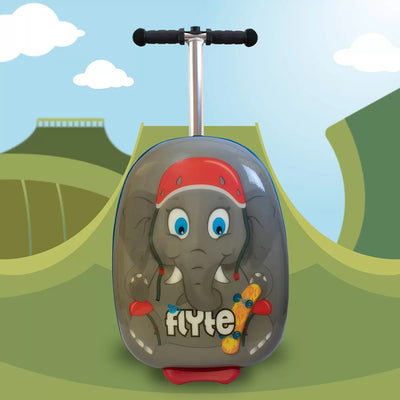 Turns Travel into Adventure Midi 18" Scooter Suitcase, Eddie the Elephant - Grey/Blue