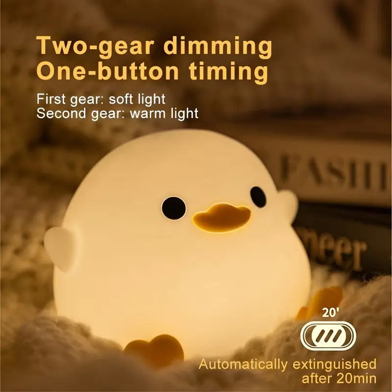 Beautiful Soothing Silicone Night Light, Duckling Light For Bedroom Sleeping Night Light Cartoon, Atmospheric Eye Protection Dormitory Bedroom Night Light