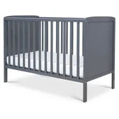 Cot Solid Wood with teething Rails in White or Gray Baby Elegance