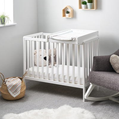 Ideal Baby Space Saver Cot and Cot Top Changer - White Bantam Obaby