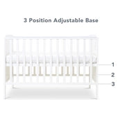 Cot Solid Wood with teething Rails in White or Gray Baby Elegance