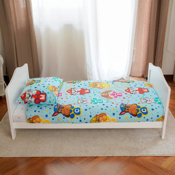 Cot Bed Nested Sorrento with teething rails in White