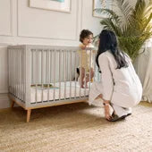 Cot Baby Elegance Oak Finish with Teething Rails