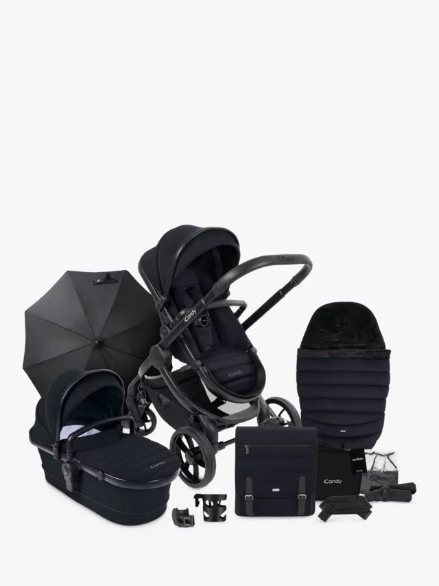 Ultimate Pushchair iCandy Peach 7 Complete Bundle | Black Edition