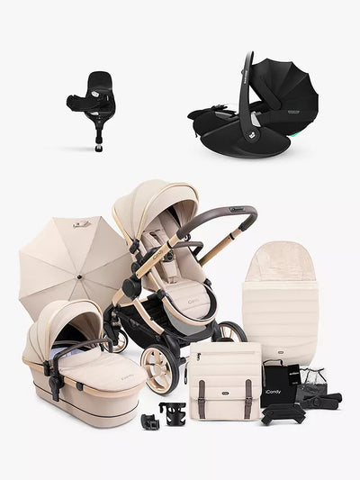 Premium iCandy Peach 7 Pushchair & Maxi Cosi Pebble 360 PRO Travel System Bundle | Black Edition