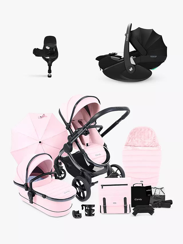 Premium iCandy Peach 7 Pushchair & Maxi Cosi Pebble 360 PRO Travel System Bundle | Black Edition