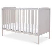 Cot Solid Wood with teething Rails in White or Gray Baby Elegance