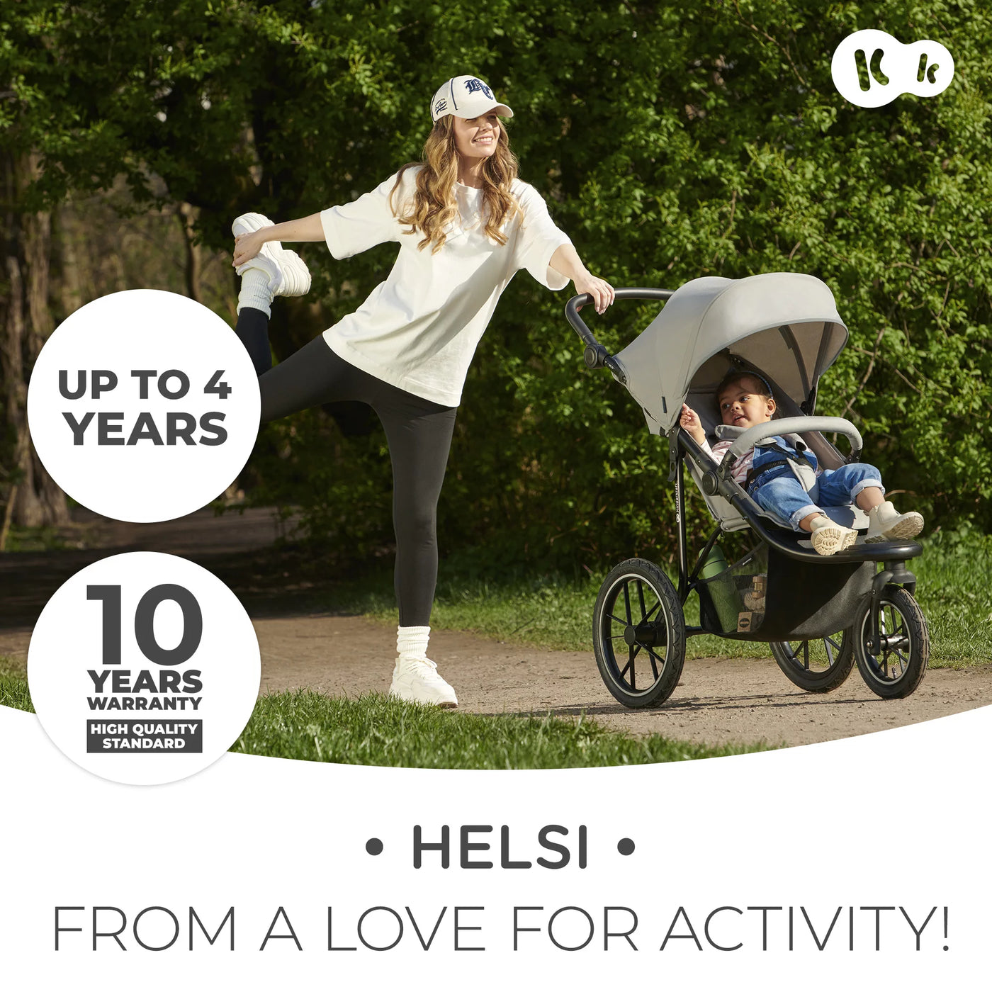 HELSI Actively Outdoor Pushchair 3 wheel for active lifestyle - Gray  ?????DELETE