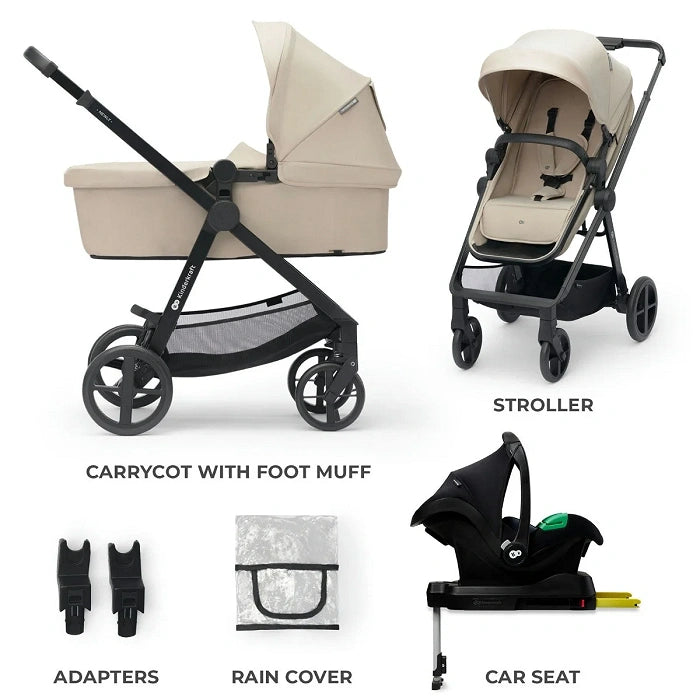 New Lightweight 4in1 Travel System Bundle NEWLY - Black, Beige, Gray