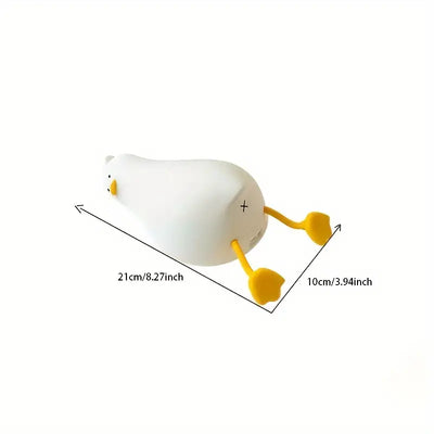 LED Duck-Shaped Night Light, Silicone, Tap-Control, Warm & Colorful Light Modes, Portable And Rechargeable Desk Lamp Fo