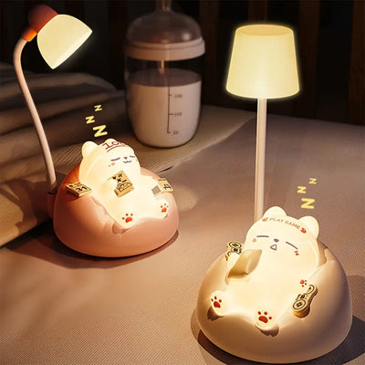 Soft Cat Night Light, Bedroom Bed USB Charging Table Light, 3 Levels Of Brightness Adjustment Pat Lamp