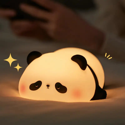 Night Light Adorable Panda Led With Touch Control-Dimmable, Usb Rechargeable Desk Lamp