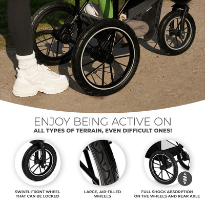 HELSI Actively Outdoor Pushchair 3 wheel for active lifestyle - Gray  ?????DELETE