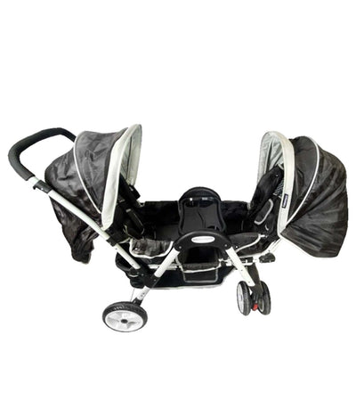 Luxury Clever Three Position reclining Stroller Luxury Double Baby - Black