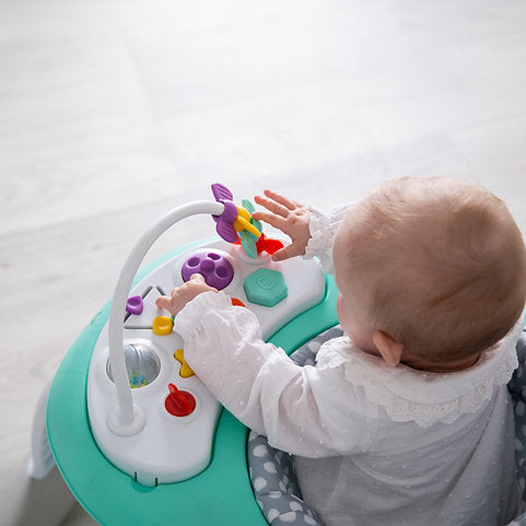 Baby Go Round Kiddo Walker and Push Along Combined - Grey