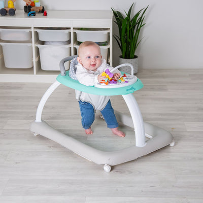 Baby Go Round Kiddo Walker and Push Along Combined - Grey