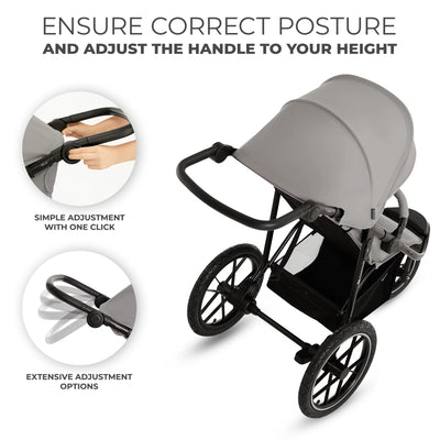 HELSI Actively Outdoor Pushchair 3 wheel for active lifestyle - Gray  ?????DELETE