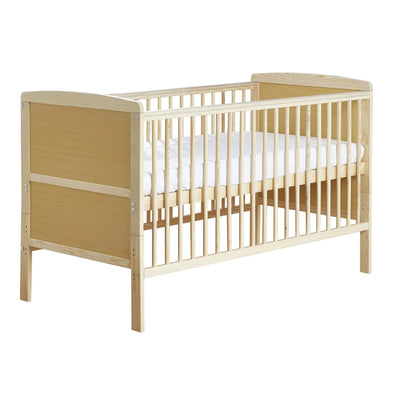 Sydney 3 in 1 Stylish Cot Bed - Natural/White With Kinder Flow Mattress.