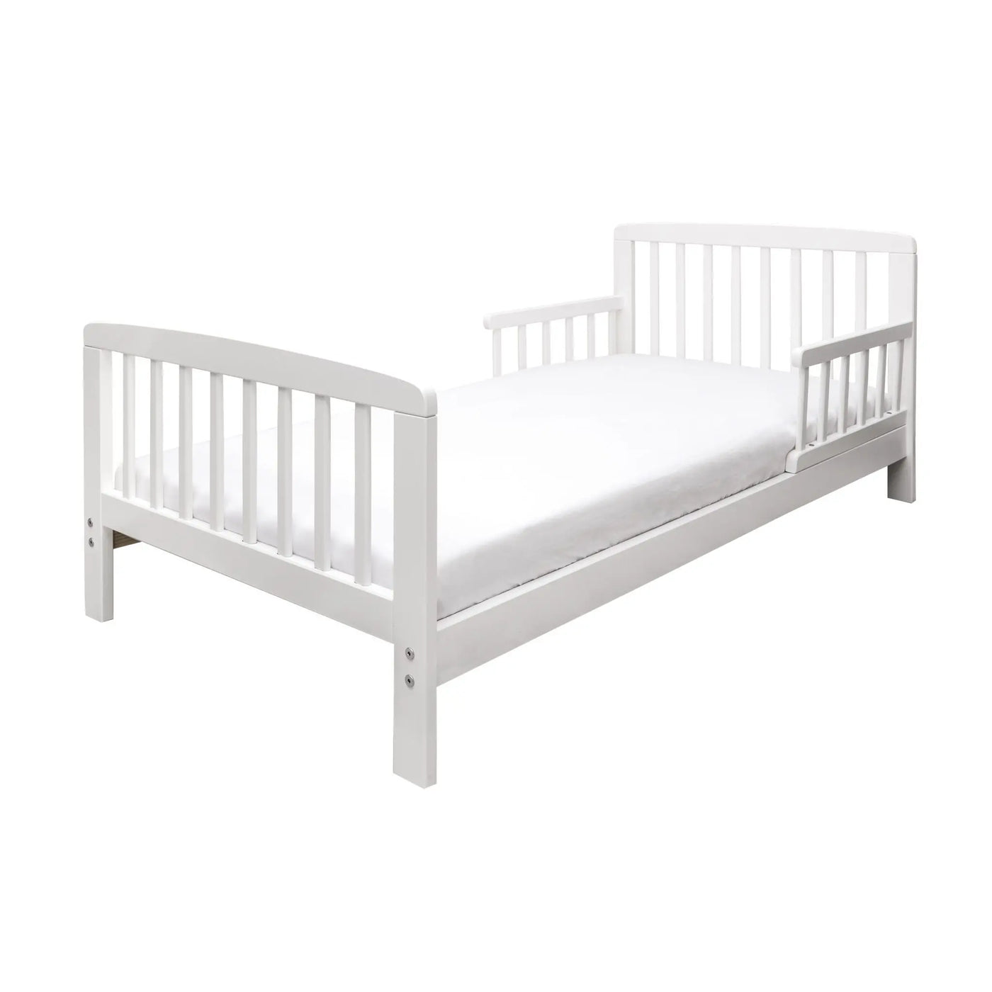 Kids Deluxe Bedtime White Toddler Bed Bundle with Kinder Flow Mattress