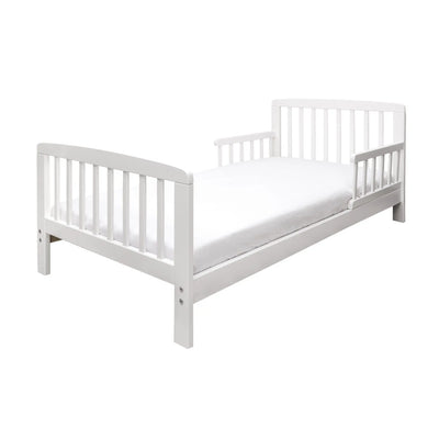 Kids Deluxe Bedtime White Toddler Bed Bundle with Kinder Flow Mattress