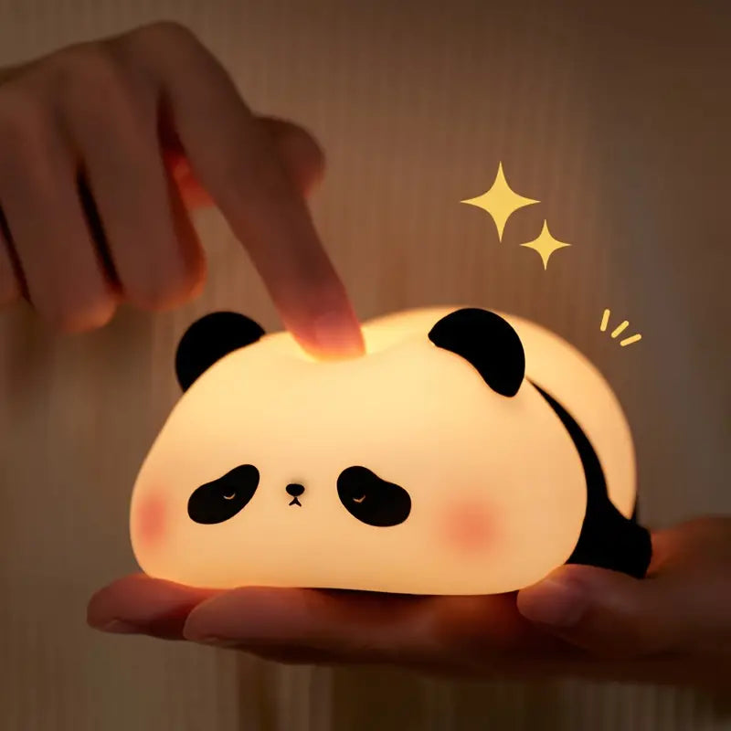 Night Light Adorable Panda Led With Touch Control-Dimmable, Usb Rechargeable Desk Lamp