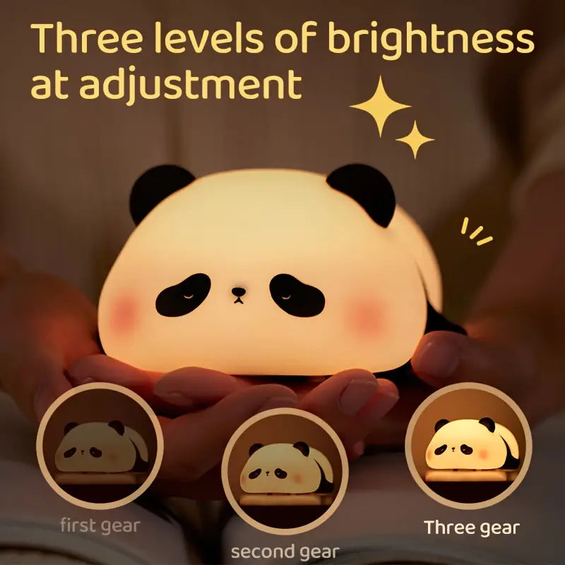 Night Light Adorable Panda Led With Touch Control-Dimmable, Usb Rechargeable Desk Lamp