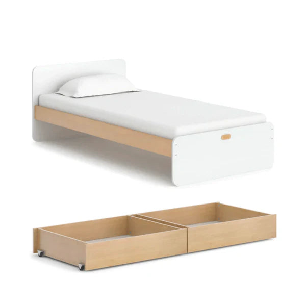 Modern Baby Neat Single Bed with Under Bed Drawers Bundle