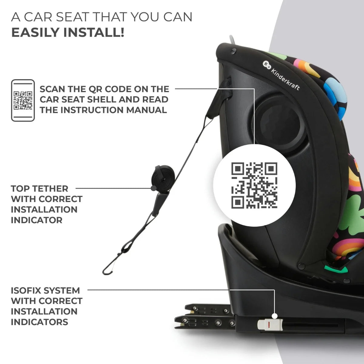 Travel Car seat I-GROW i-Size - Happy Shapes