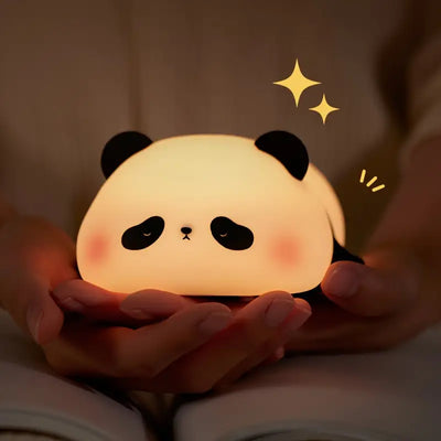 Night Light Adorable Panda Led With Touch Control-Dimmable, Usb Rechargeable Desk Lamp