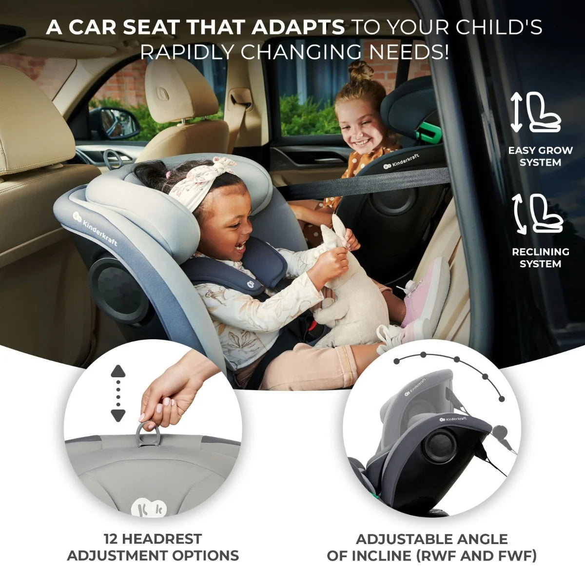 Travel Car seat I-GROW i-Size - Happy Shapes