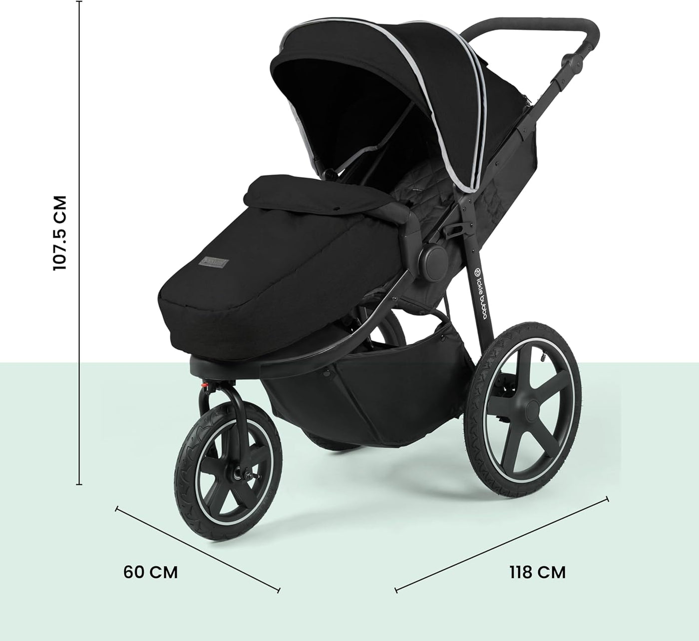 Stroller Ickle Bubba Venus Max Jogger Stroller - Black