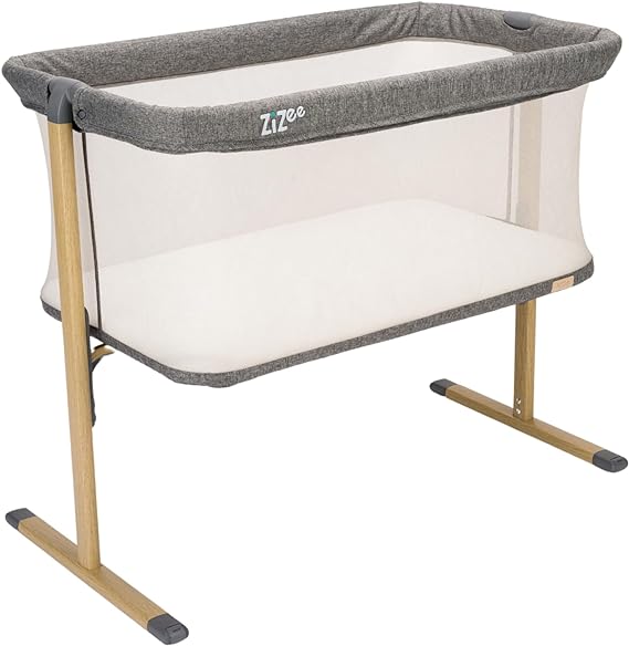 Breathable baby Rocking Crib - Oak & Charcoal combination